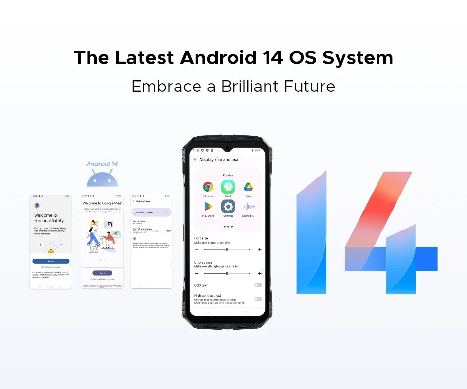 Teléfono resistente DOOGEE S Cyber ​​Pro, 12 GB de RAM, 512 GB de almacenamiento, procesador Helio G100, pantalla IPS FHD+ de 6,6" y 120 Hz, batería de gran capacidad de 10800 mAh, carga de 33 W y NFC.