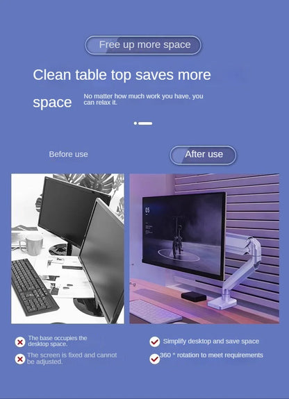 Soporte universal para un solo monitor de hasta 32 pulgadas y 9 kg por pantalla. Soporte de escritorio ajustable para ordenador.