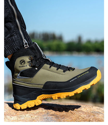 Botas de seguridad para hombre con puntera de acero, antigolpes y resistentes a perforaciones, de calidad europea.