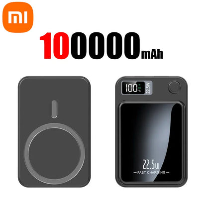 Banco de energía magnético inalámbrico Xiaomi de 500.000 mAh y 22,5 W, carga ultrarrápida, batería externa portátil para iPhone y Samsung.