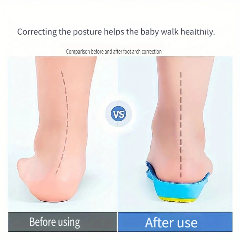 Plantillas ortopédicas para niños con soporte de arco alto para pie plano, fascitis plantar, calzado deportivo cómodo para correr.