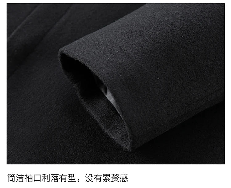 Abrigo largo de lana para hombre COMXZ, colección invierno 2025, gabardina de cachemir de diseño, chaqueta con capucha y forro de plumón de pato blanco, abrigo de lana de lujo