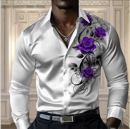 Camisa rosa de alta gama para hombre, camisa informal y cómoda de manga larga con botones, camisa moderna para las cuatro estaciones, diseño de tallas grandes