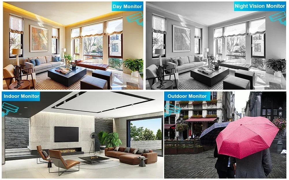 Cámara IP NINIVISION IPC-8MP HD Negra PoE Carcasa Metálica Micrófono Integrado Audio Visión Nocturna a Color Video de Vigilancia para NVR IP 4K de 10 canales