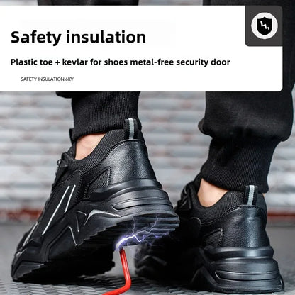 Safety Shoes Lightweight Breathable Steel Toe Anti Smash Puncture Proof Kevlar Soft Sole Insulated Work Sneakers for Men Women