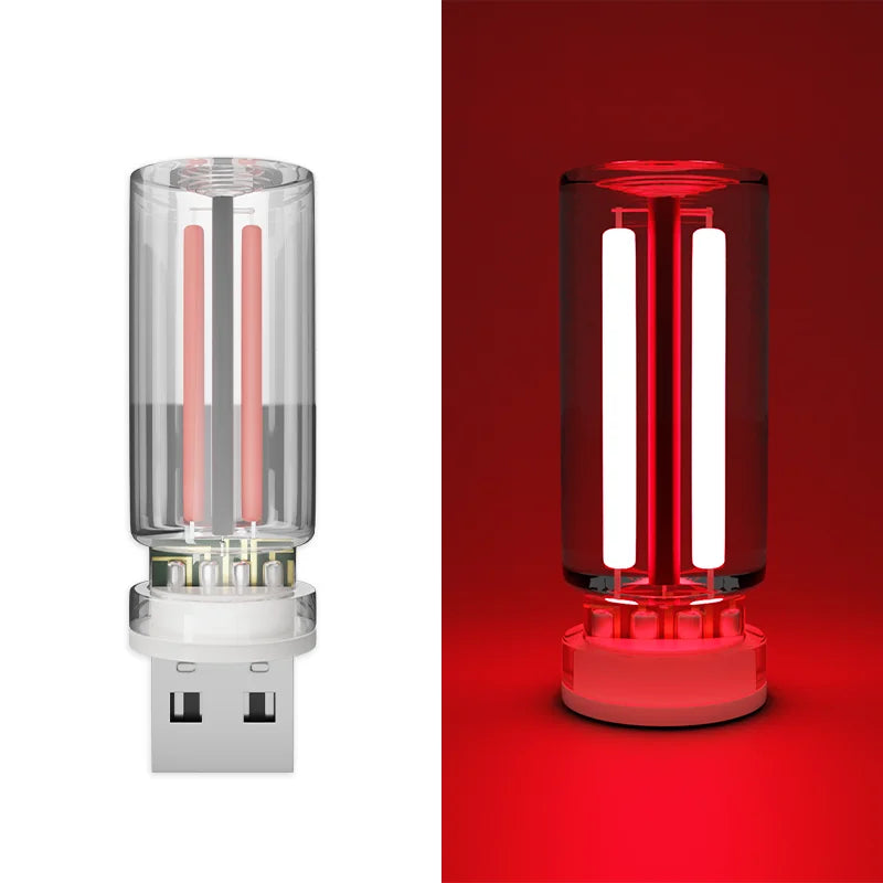 Luz de ambiente para coche, luz nocturna USB, atenuación táctil, lámpara LED de filamento incandescente, bombilla, iluminación de emergencia, lámpara ambiental Plug &amp; Play.
