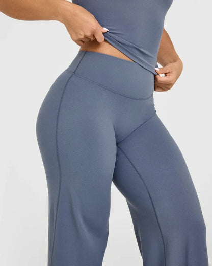 Pantalones rectos de tejido ultrasuave tipo mantequilla para mujer, pantalones de yoga de talle medio, mallas deportivas de tacto natural, leggings de pilates, pantalones deportivos para correr.
