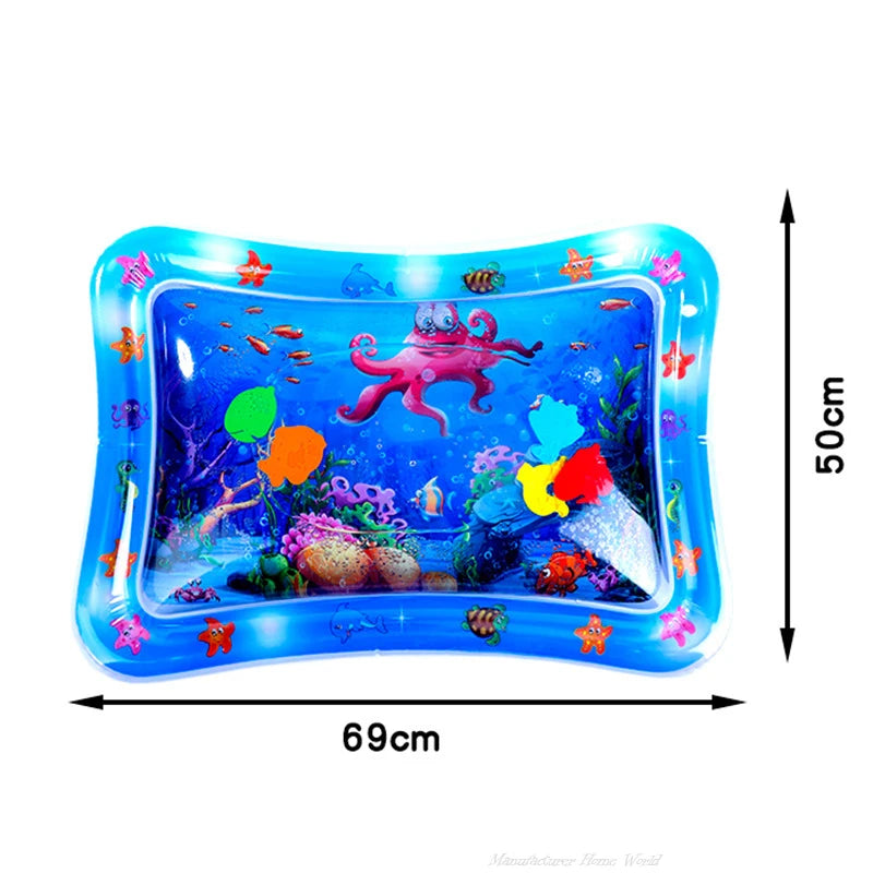 Tapete de juego sensorial acuático inflable y grueso para gatos y perros, tapete de juego para mascotas con temática de peces, mar y océano, juguete sensorial acuático.