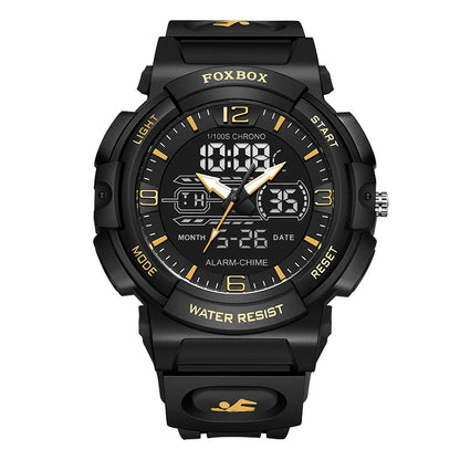 LIGE-Reloj de pulsera deportivo militar para hombre, nuevo, resistente al agua hasta 50 m, con alarma y pantalla LCD dual, de cuarzo