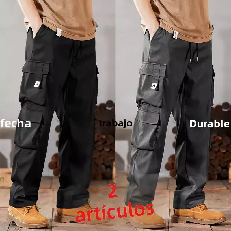 Pantalones de trabajo para hombre, de pierna recta, estilo casual, resistentes, tipo cargo, para trabajos pesados, transpirables y cómodos, estilo militar.