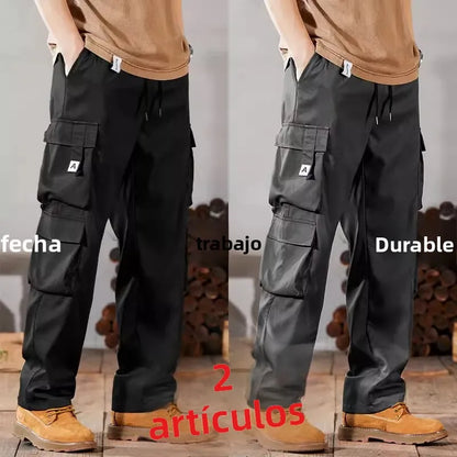 Pantalones de trabajo para hombre, de pierna recta, estilo casual, resistentes, tipo cargo, para trabajos pesados, transpirables y cómodos, estilo militar.