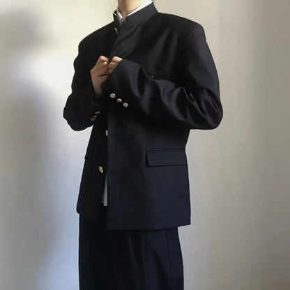 Traje de estilo japonés de cuello alto estilo preppy para hombre y mujer, nuevo estilo occidental, chaqueta, uniforme escolar, primavera y otoño.