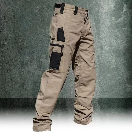 Pantalones cargo para hombre, pantalones de trabajo con múltiples bolsillos, pantalones tácticos casuales, ropa de abrigo para hombre, pantalones rectos resistentes al desgaste para otoño e invierno.