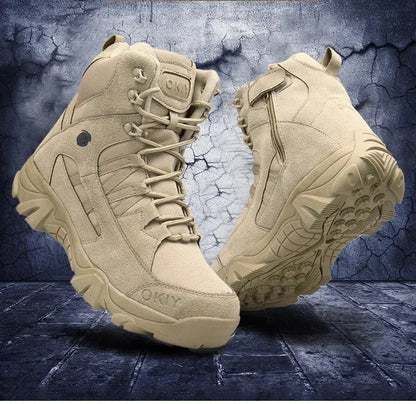 2024 Fashion Men's Desert Combat Boots Outdoor Leather Hiking Shoes Men Hunting Work Safty Boots Men's Short Boots ankle boots
