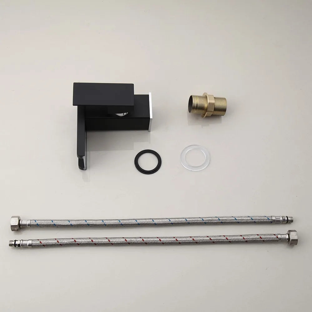 Grifo de baño YANKSMART con luz LED, para lavabo, montaje sobre encimera, monomando, con grifo mezclador tipo cascada.