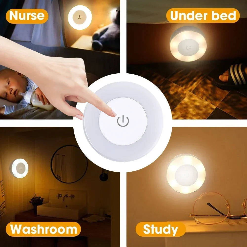 Luz LED nocturna portátil recargable por USB para sala de estar y dormitorio. Lámparas decorativas para el hogar.
