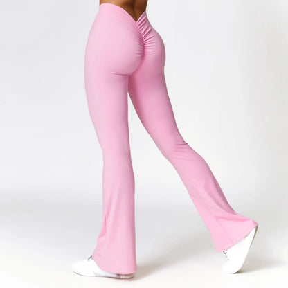 Pantalones de yoga de cintura alta y pernera acampanada para mujer, pantalones de pierna ancha para mujer, pantalones deportivos para gimnasio, entrenamiento físico, pantalones acampanados para baile latino.