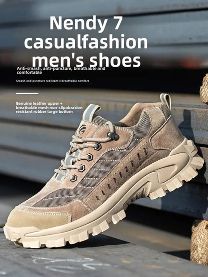 Spring New Men's Steel Toe Safety Shoes Breathable Work Shoes Anti Crush And Piercing High Temperature Resistant Wear Proof