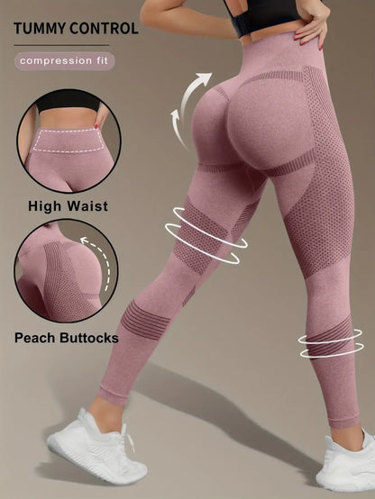 Women's High Waist Seamless Yoga Pants - Quick-Drying、Elastic Sports Pants，Suitable for fitness and training
