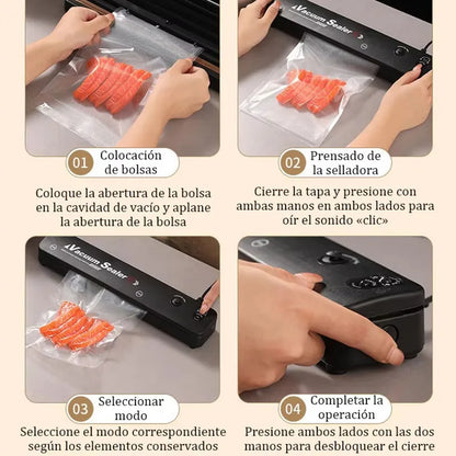 Máquina moderna de sellado al vacío para uso doméstico, pequeña máquina de sellado al vacío para envasado de alimentos, máquina de sellado de plástico fresco