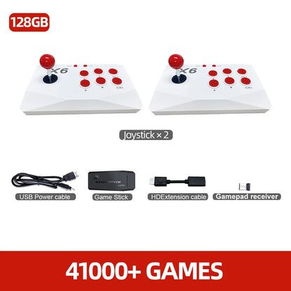 Consola de videojuegos arcade VILCORN 4K TV Game Stick con doble joystick arcade, 41000 juegos para MAME/Sega/PS1/Atari, regalo para niños