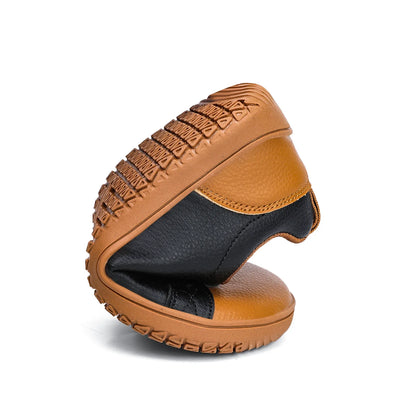 Zapatos descalzos para niños y niñas, zapatillas minimalistas de moda con punta ancha, ligeras, con velcro, de cuero artificial
