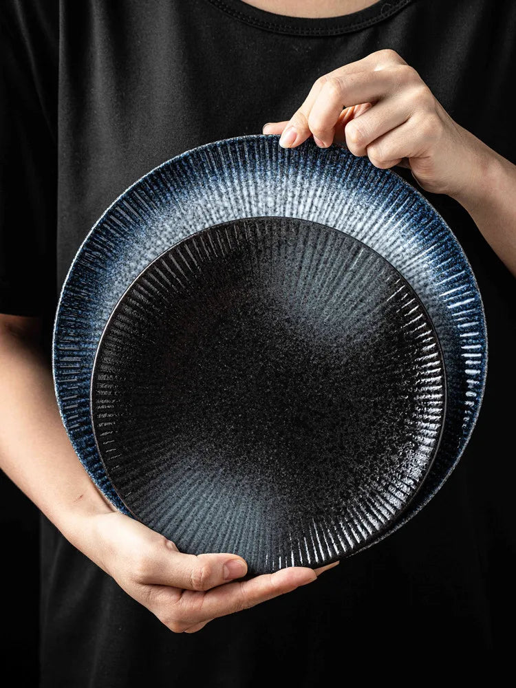 Plato grande para carne, estilo occidental, para uso doméstico, creativo, de alta gama, ligero, de lujo, para desayuno, ensalada, vajilla japonesa nueva.