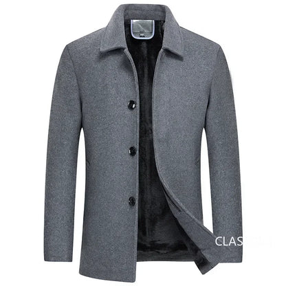 Abrigos de invierno para hombre, de lana y cachemir, con forro polar. Abrigos cálidos de invierno de alta calidad, estilo casual de negocios. Talla 4XL.