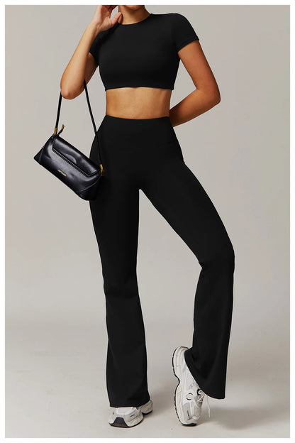Women's Tracksuit 2PCS Yoga Sets Sportswear Workout Fitness Long Sleeved Sports Bra High Waist Leggings Gym Clothing Sports Suit