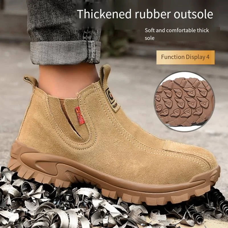 Zapatos de trabajo ligeros para hombre y mujer, cómodos, impermeables, antiaplastamiento, antipinchazos, antideslizantes, con suela resistente a la abrasión, calzado de seguridad.