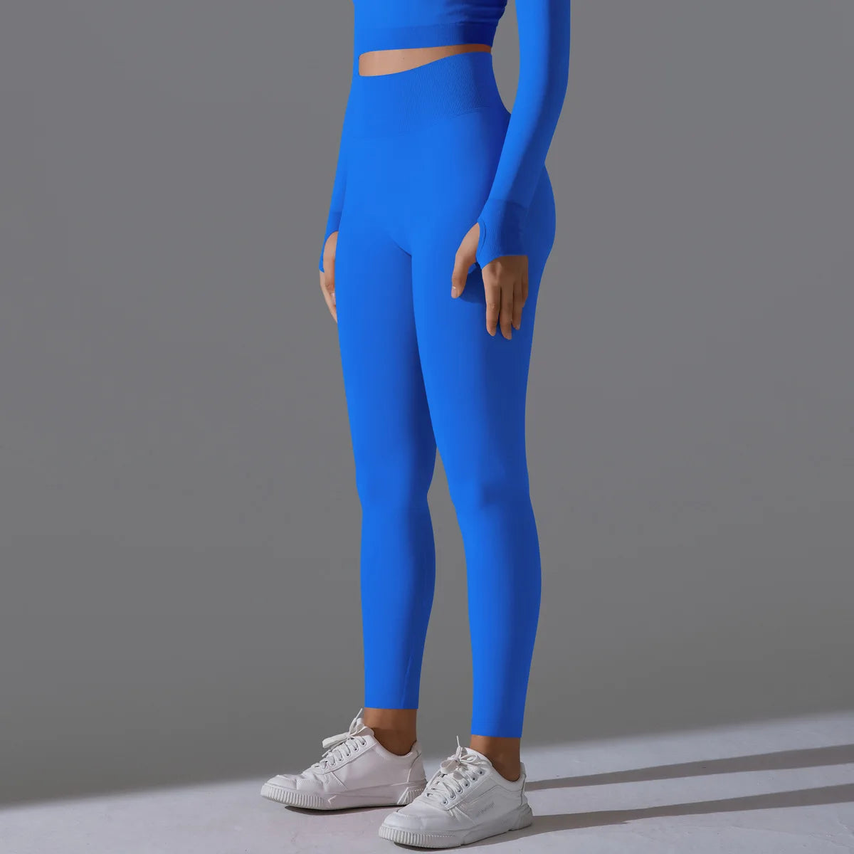 Leggings deportivos de yoga para mujer, sin costuras, cintura alta, elásticos, color sólido, para gimnasio, correr, secado rápido, realce y efecto moldeador.