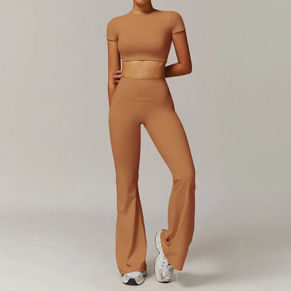 Women's Tracksuit 2PCS Yoga Sets Sportswear Workout Fitness Long Sleeved Sports Bra High Waist Leggings Gym Clothing Sports Suit