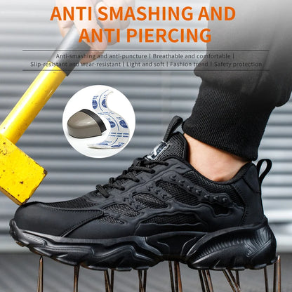 Zapatos de seguridad para hombre, ligeros, protectores, zapatillas de trabajo, calzado ligero y transpirable, zapatos de trabajo antiperforación.