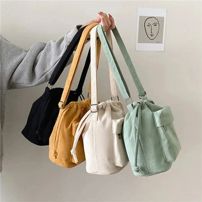 Bolso de hombro para mujer, estilo coreano, con cordón, informal, ligero, para jóvenes, venta al por mayor, 2025