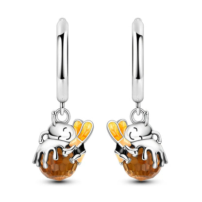 Pendientes de plata de ley 925 con diseño de mariposa, abeja, mariquita y flor de arcoíris para mujer, joyería de moda para fiestas de cumpleaños, regalos