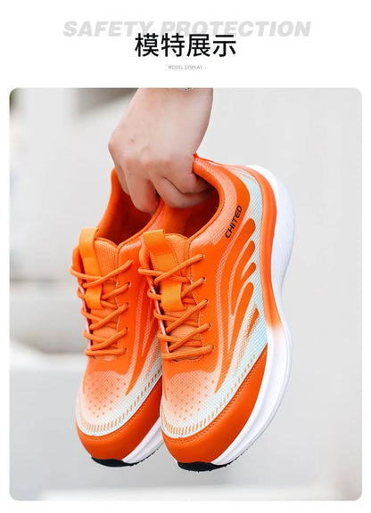 Nuevo calzado de seguridad para hombre, de cuatro estaciones, con puntera de acero antiaplastamiento y antiperforación, suela blanda antideslizante, para trabajo.