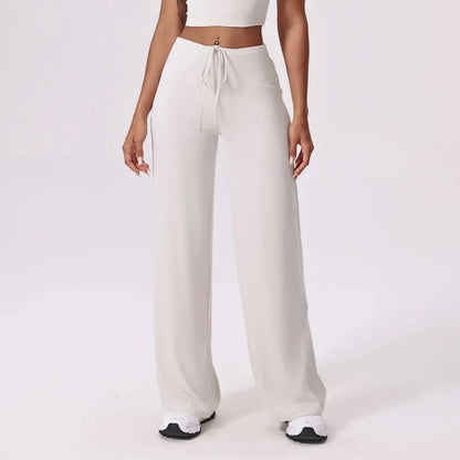 Pantalones de yoga deportivos, finos, transpirables, de pierna ancha, holgados, acampanados, para correr al aire libre, rectos, para mujer.