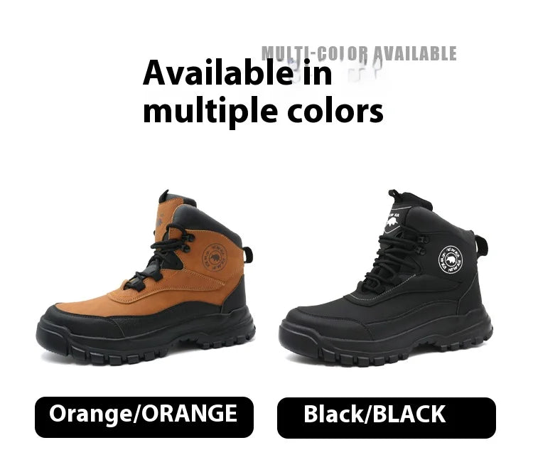 Nuevos zapatos de seguridad de moda, de caña alta, antiaplastamiento y antiperforación, con puntera de acero, resistentes al desgaste, para trabajo, calzado de protección para hombre.