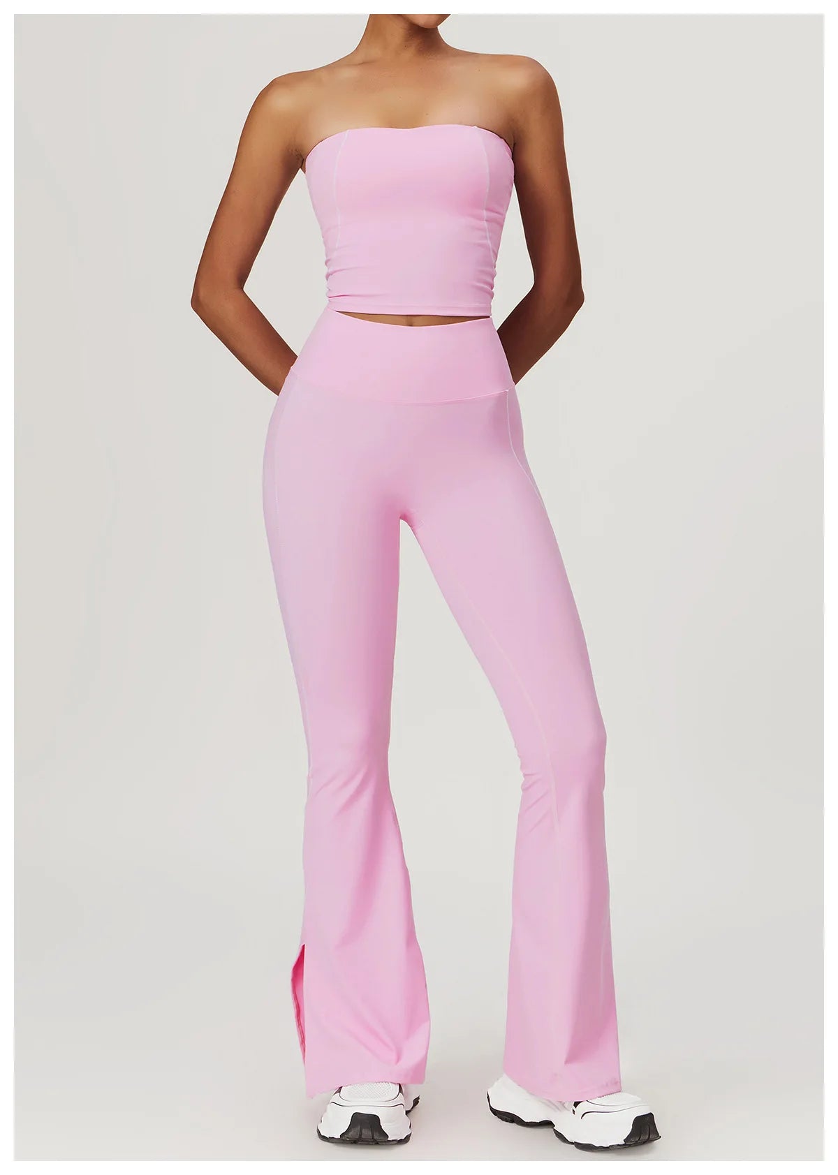 Conjunto deportivo de yoga FUBEIKE para mujer, de verano, color nude, ajustado, con espalda descubierta, ideal para gimnasio, ropa deportiva para mujer, para correr al aire libre.