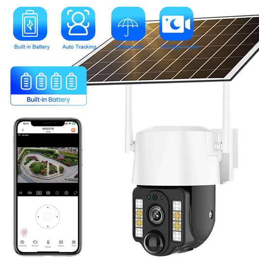 Protección de seguridad Camara Vigilancia Wifi Cámaras solares de Segurid 4g Exterior 5MP Vigilancia inteligente del hogar IP CCTV