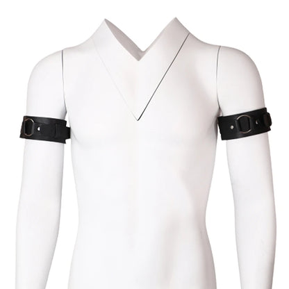 Arnés de cuero sintético para hombre, pulsera sexy, ajustable, para bondage, cosplay y clubwear