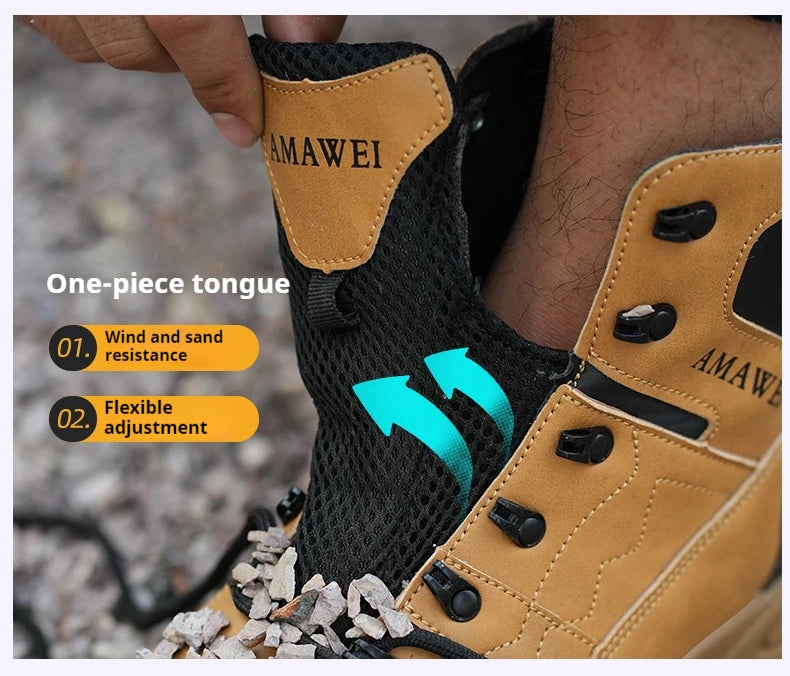 Botas de seguridad para hombre, con punta de acero, antiperforación, anticaídas, indestructibles, antideslizantes, impermeables