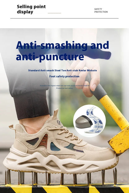 Zapatos de seguridad ligeros para hombre y mujer, zapatos de trabajo con puntera de acero, botas de trabajo, zapatillas deportivas transpirables para hombre y mujer, botas tácticas