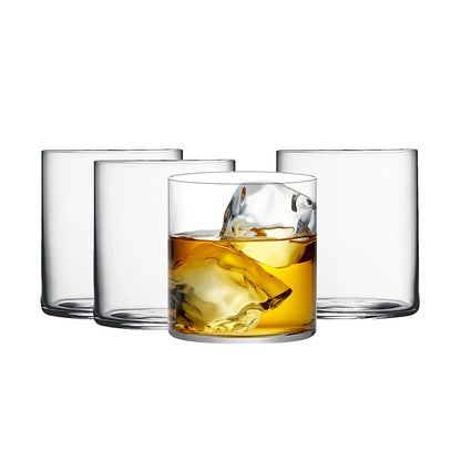 4 vasos de whisky ultrafinos, ideales para cócteles, bourbon y whisky, de 350 ml.