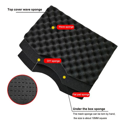 Maleta Caja de Herramientas Profesional Con Esponja Caja de Herramientas Completa Estuches Estuche de Herramientas de Plástico Portátil Estuche de Herramientas Equipo de Seguridad Estuche de Instrumentos