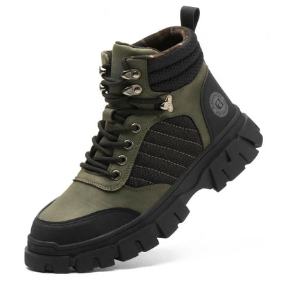 Zapatos de seguridad con puntera de acero para hombre, botas de trabajo indestructibles, zapatos de seguridad ligeros, zapatillas protectoras para caminar, antiaplastamiento y antipinchazos.