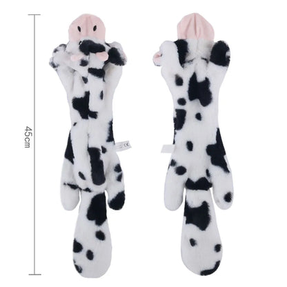 Divertido juguete de imitación de animal sin relleno para perros con chirriadores, duradero, de peluche sin relleno, con sonido chirriante, para masticar y arrugar.