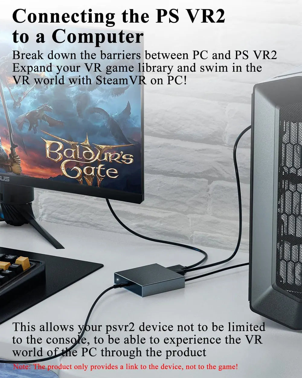 Accesorios de juego para PS VR2 Adaptador de PC Adaptador de computadora para consola PS5 Convertidor Compatible con Windows