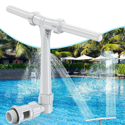 Fuente de agua para spa de piscina, fuente rociadora de piscina, cascada con doble chorro, accesorios para piscinas subterráneas