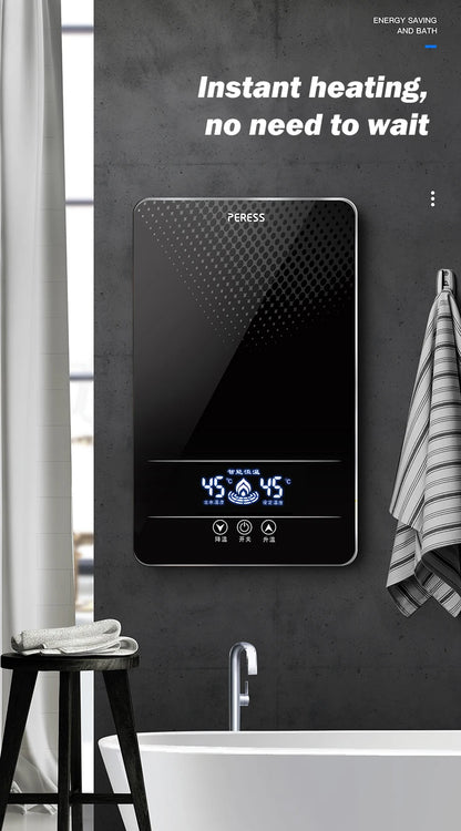 Calentador de agua eléctrico instantáneo sin tanque para ducha, baño y bañera, 220 V, 7000 W, con control automático de temperatura, para uso doméstico y hotelero.